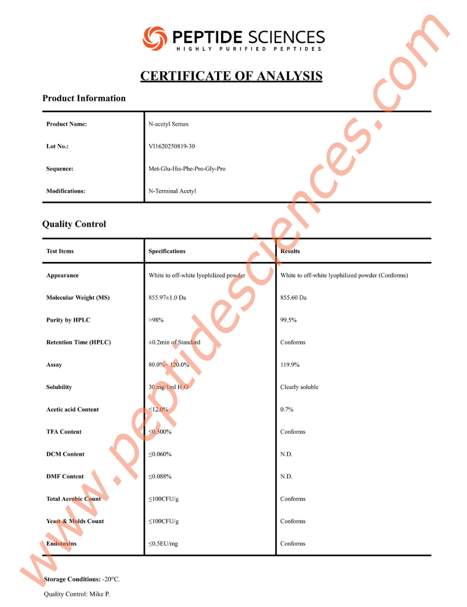 N-Acetyl Semax Amidate 30mg