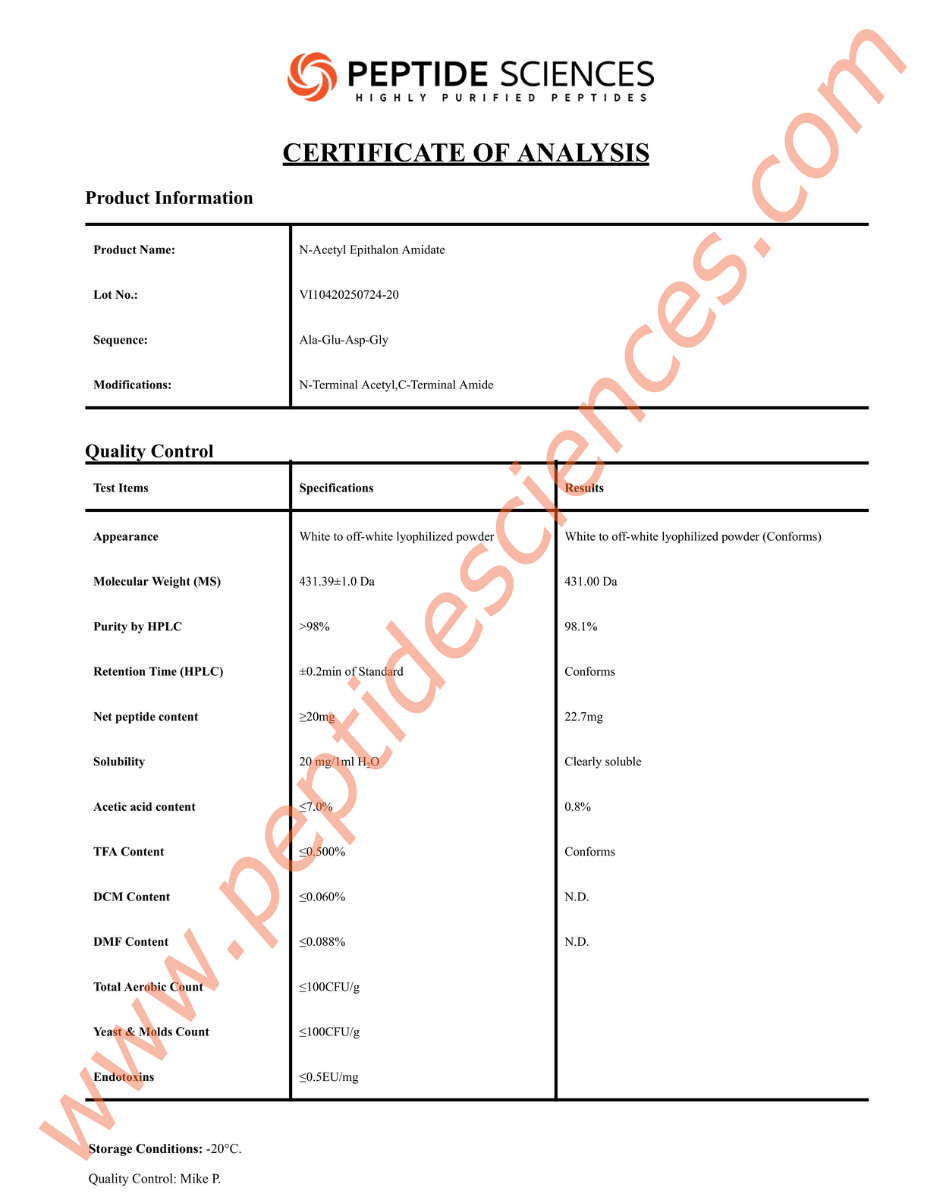 N-Acetyl Epithalon Amidate 20mg