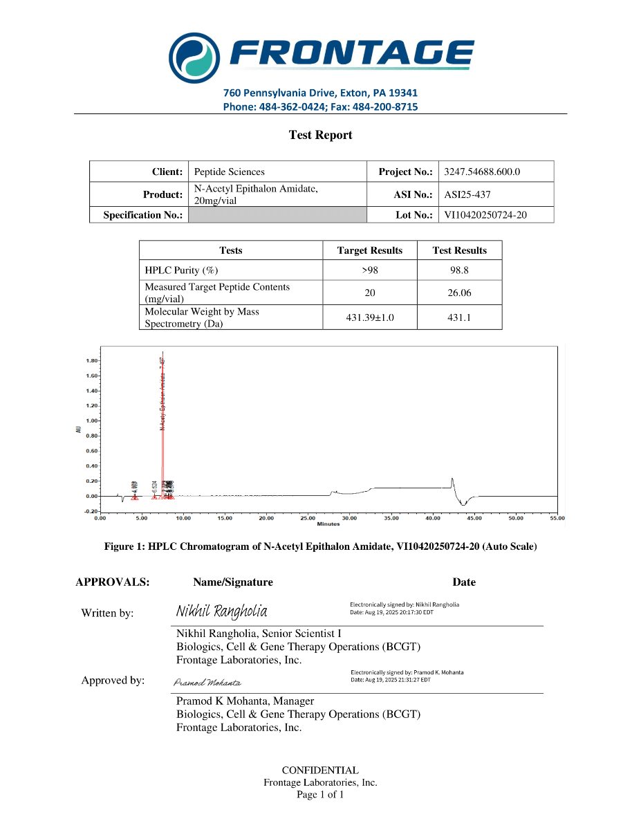 N-Acetyl Epithalon Amidate 20mg
