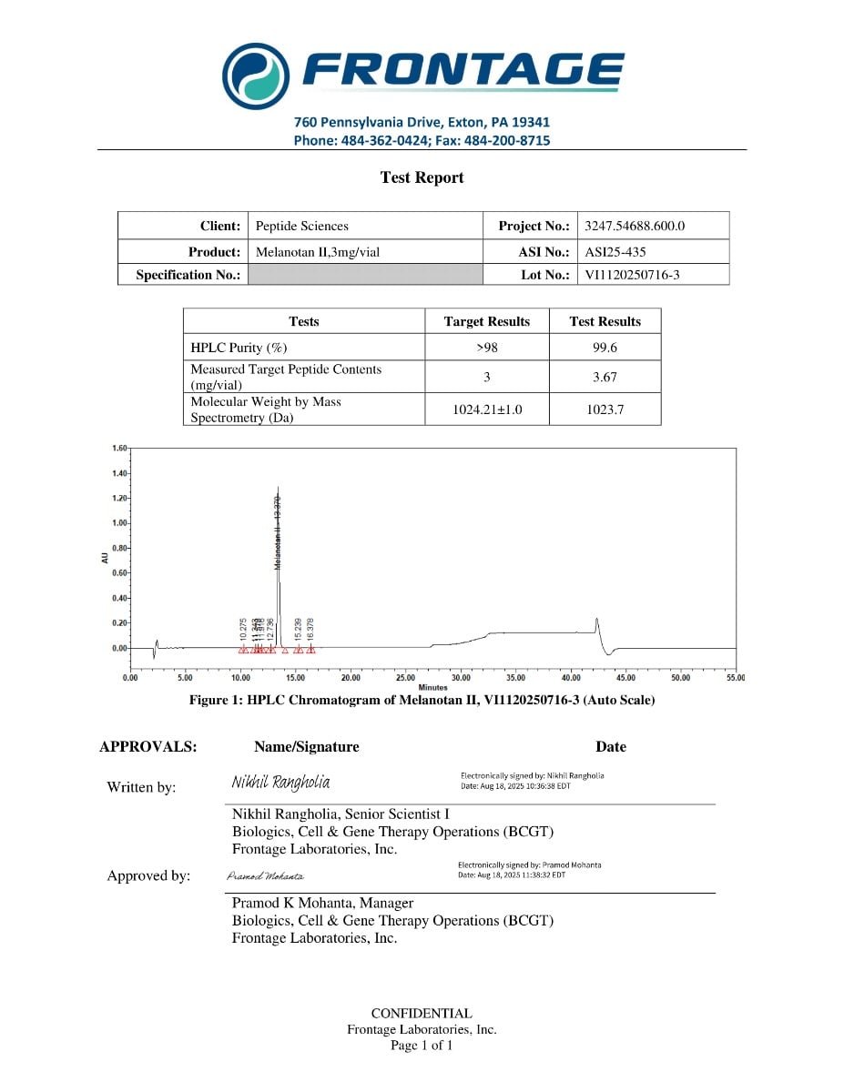 Melanotan 2 (MT2) (3mg x 10 Vials = 30mg)