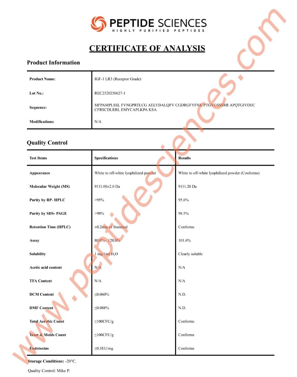 IGF-1 LR3 (Receptor Grade) 1mg